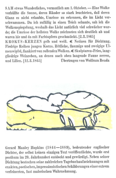 Gerard Manley Hopkins. Das Blau des Himmels - Teil I [1864/65]. [Erstdruck]