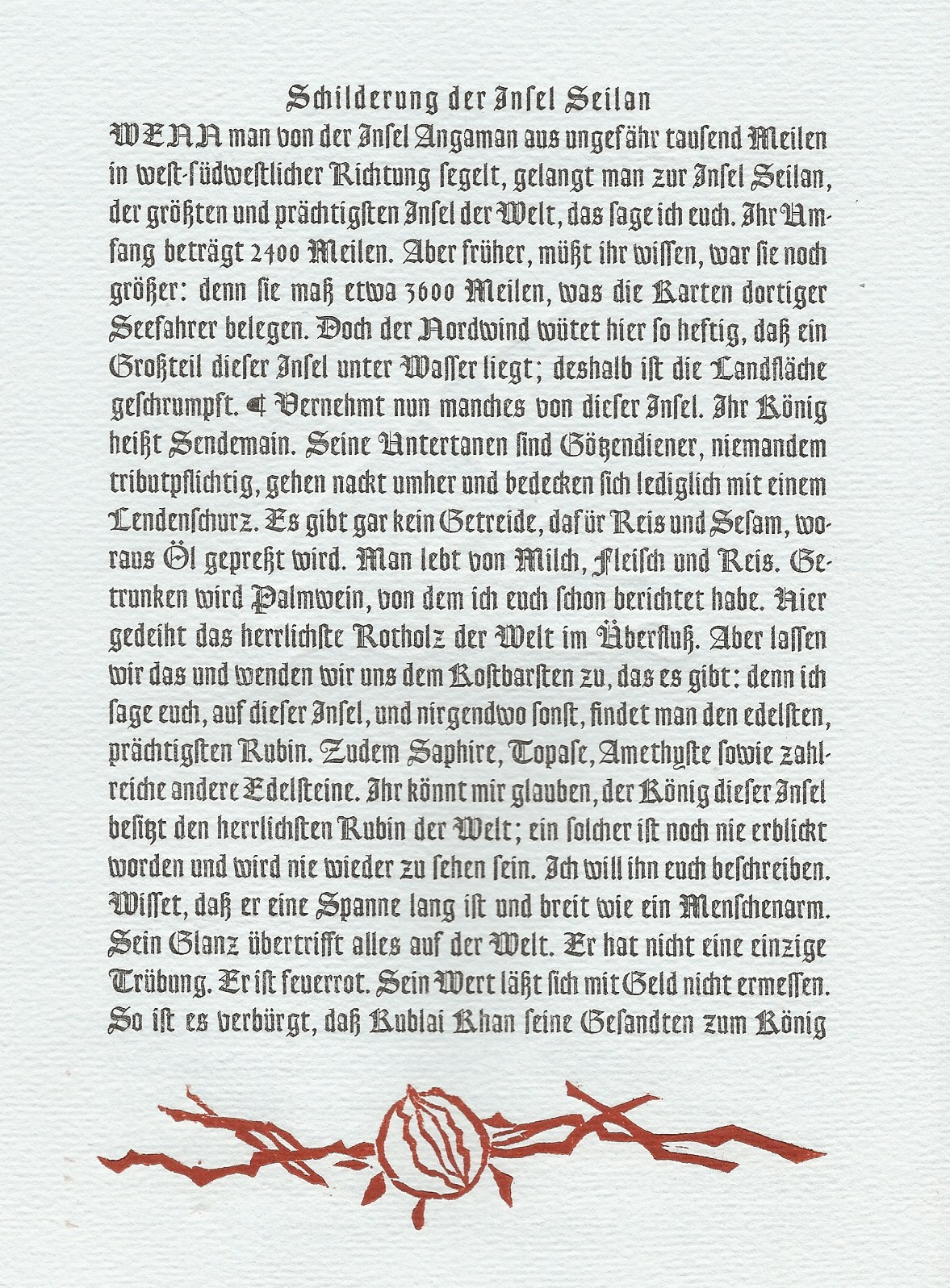 Marco Polo. Zwei Inseln im Jahre 1293. [Erstdruck]